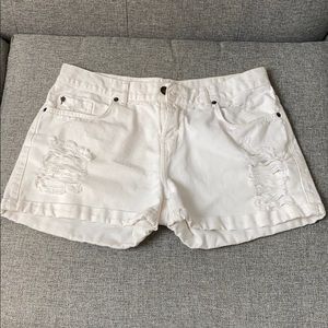 White Jean Shorts